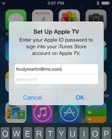 Apple TV Setup Simplified with iOS 7 Device Touch