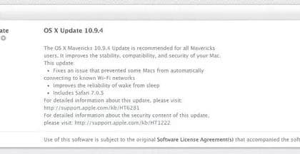 Apple Updates OS X 10.9.4