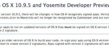 Apple's Gatekeeper May Block Apps Due to New Signing Rules (Updated)