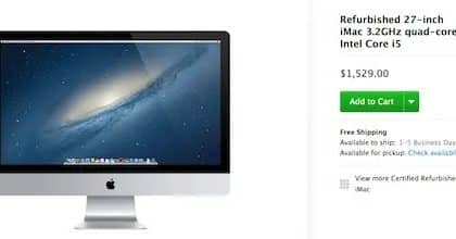 Refurbished Late 2013 27" iMacs Now Available at Apple Store