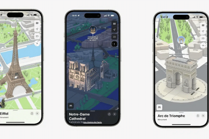 Apple Maps in 3D on an iPhone