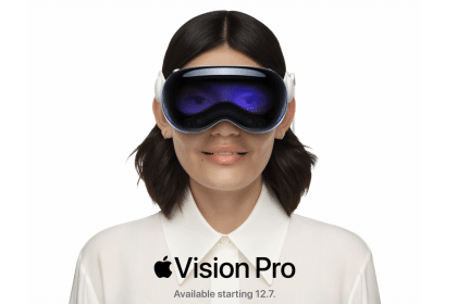 A women wearing the Apple Vision Pro displayed on the Apple's official website for Australian users