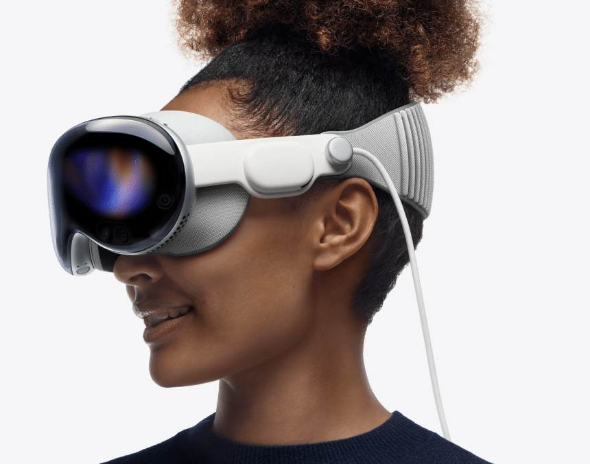 Girl Wearing the Apple Vision Pro