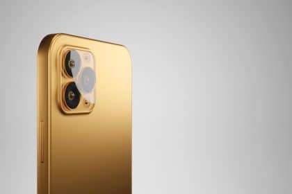 Close up back of a Gold iPhone