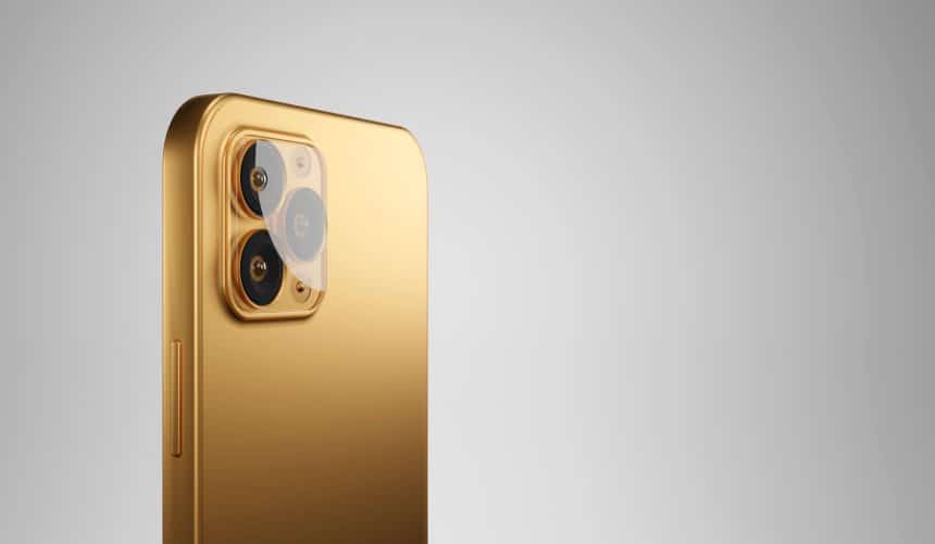 Close up back of a Gold iPhone