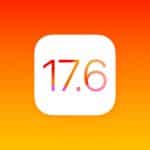 iOS 17.6 logo with orange and yellow background