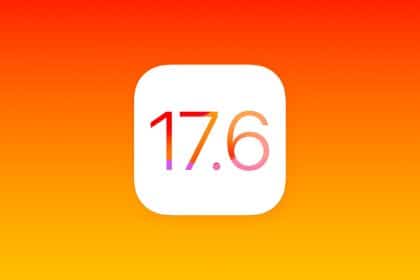 iOS 17.6 logo with orange and yellow background