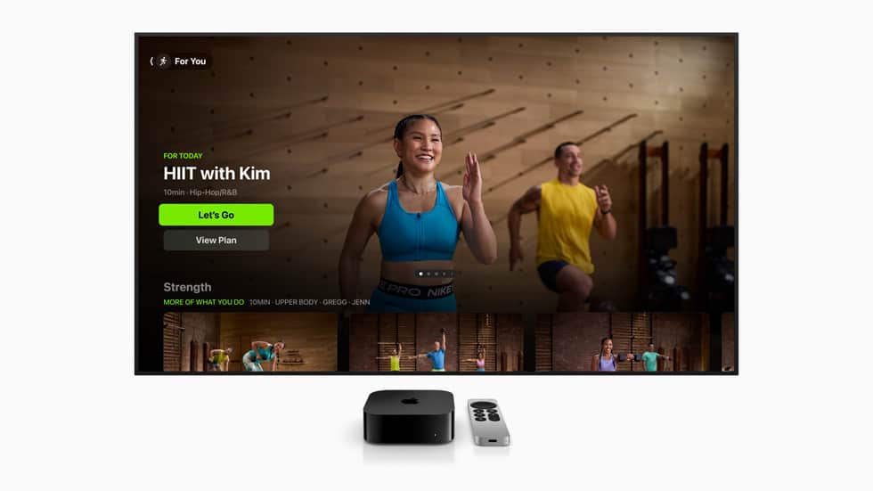 The tvOS 18 on Apple TV with a women and a man on the display