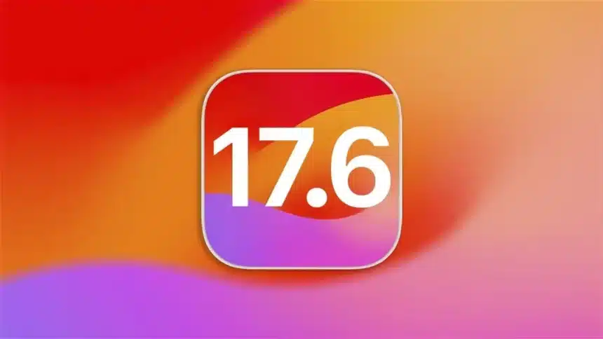 iOS 17.6 logo with a colorful background.