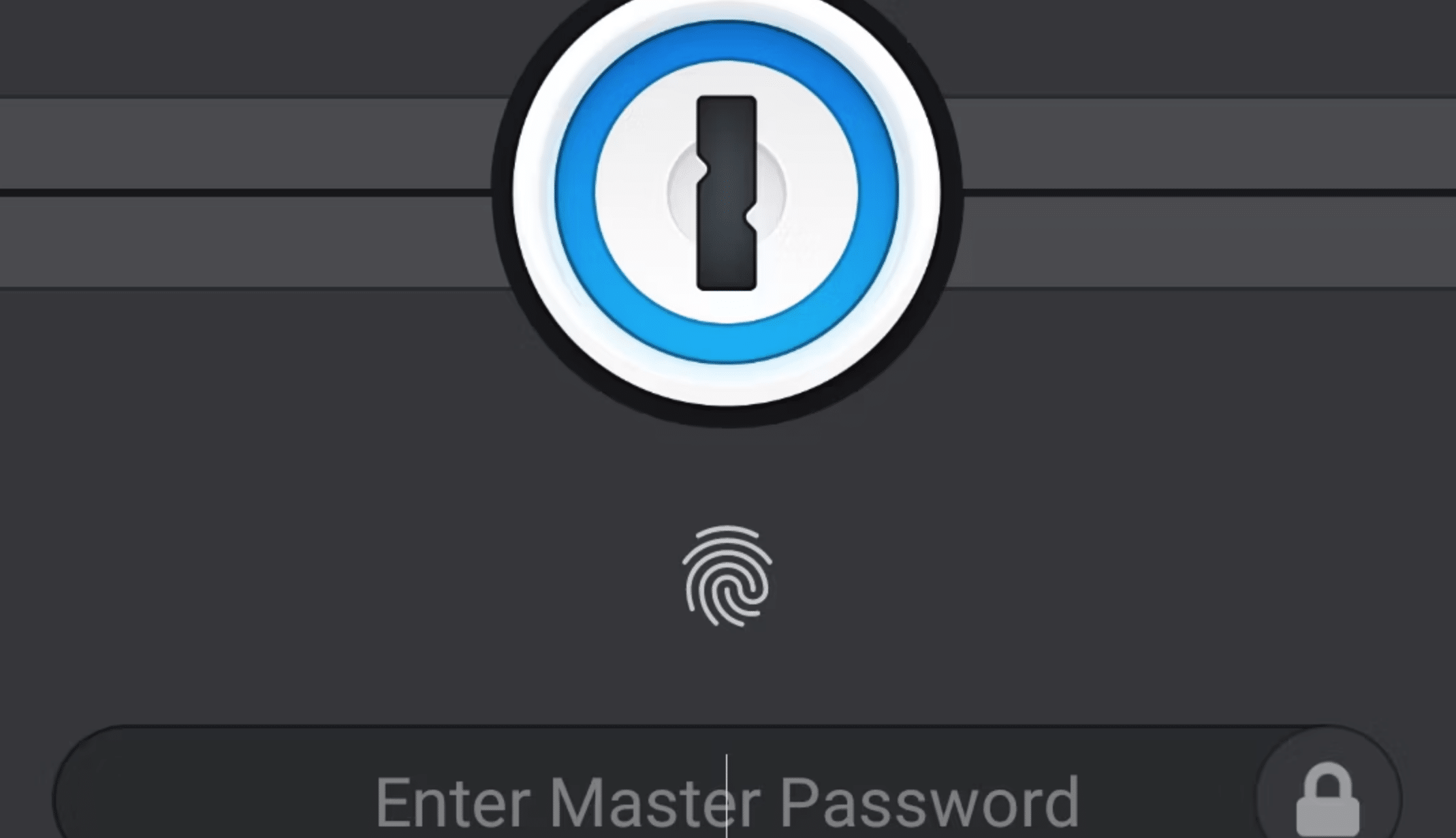 login screen of the 1Password app