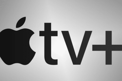 Apple TV+ Logo on grey background.