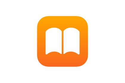 Apple Books app icon in orange and white.