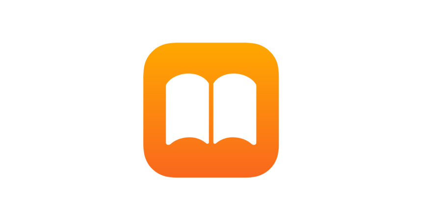 Apple Books app icon in orange and white.