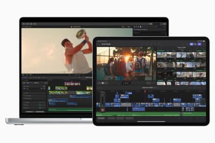 Final Cut Pro displayed on a MacBook and an iPad.