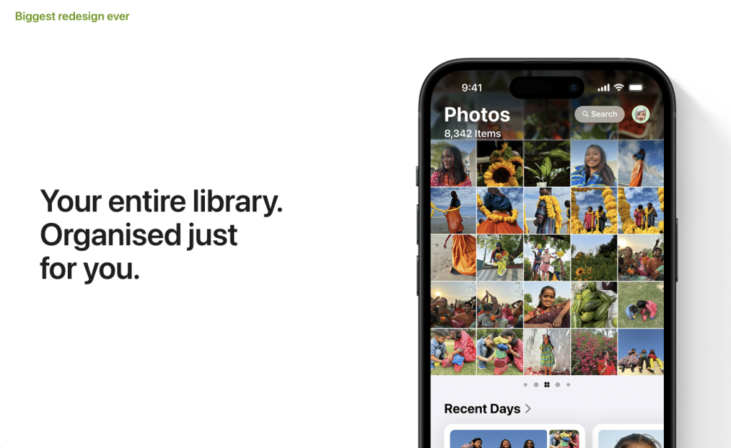 Photos App on iOS 18