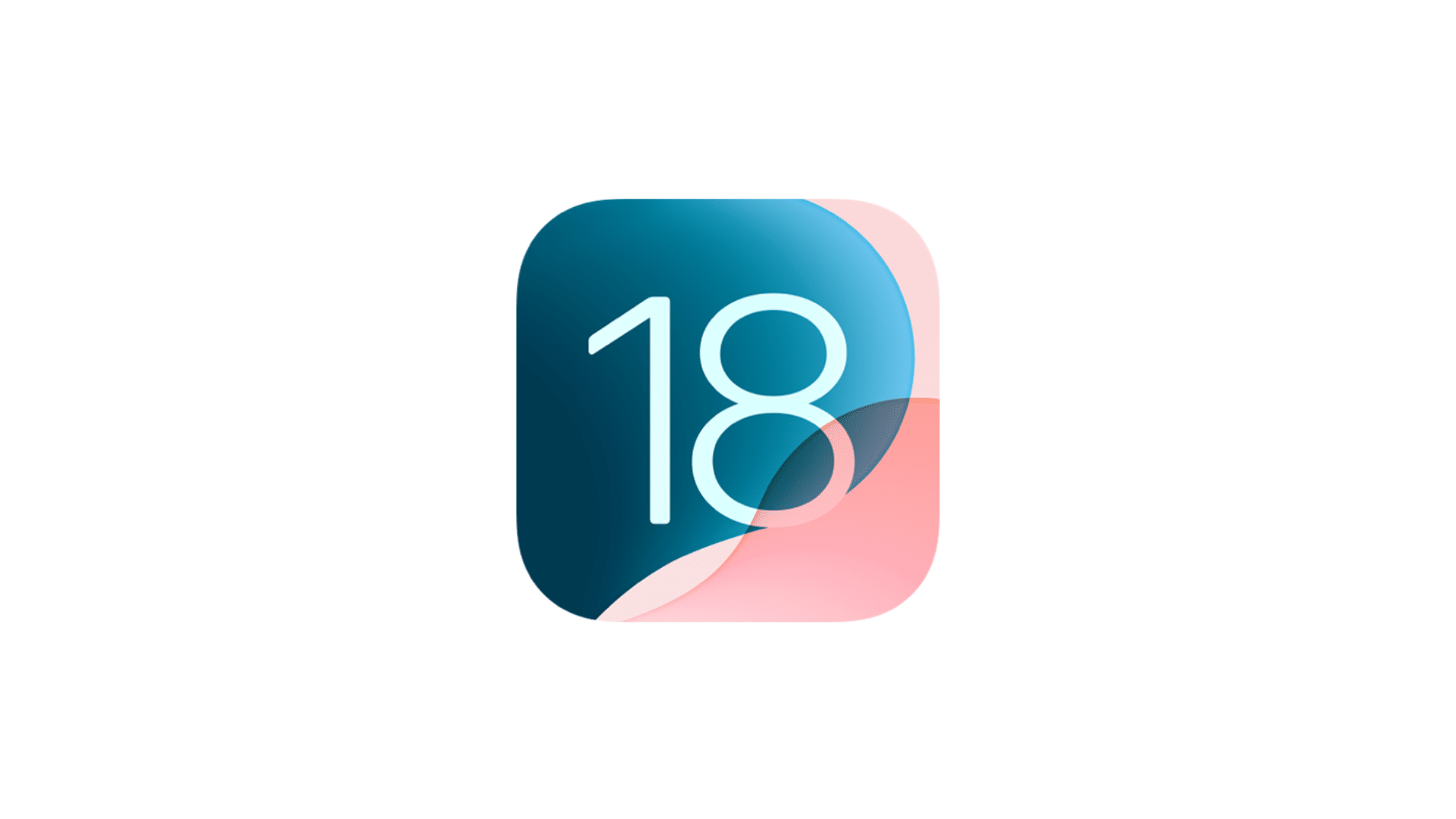 An image of the official iOS 18 icon in blue and pink color.