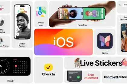 Collage of iOS features.