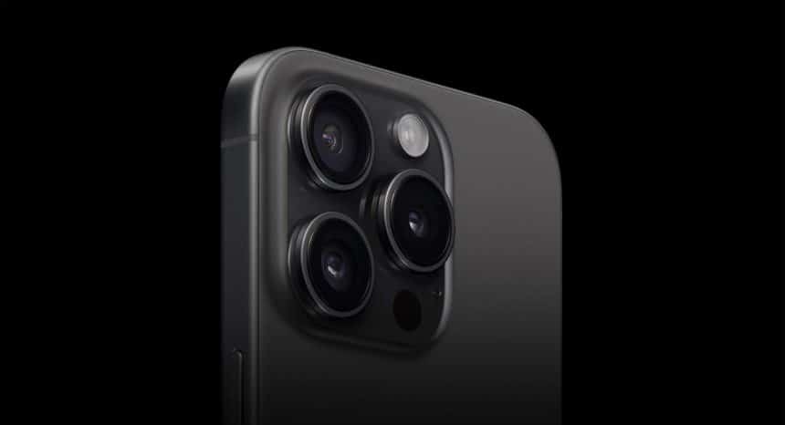 A close-up image of the iPhone 16 Pro camera.