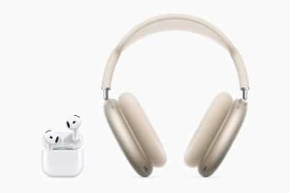 AirPods 4 and over-ear headphones in a sleek, modern design.