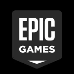 Epic Games logo design on a black background