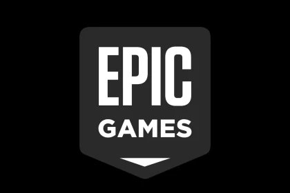 Epic Games logo design on a black background