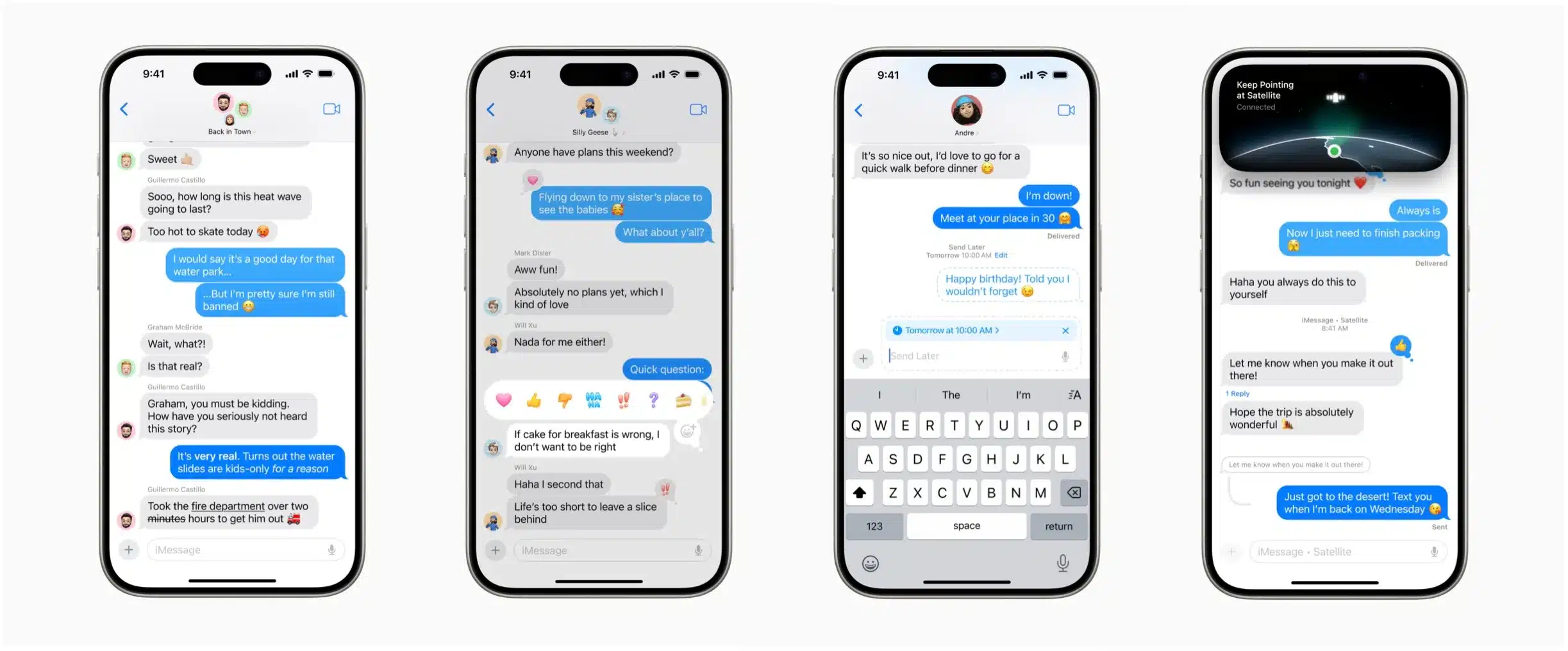 iPhone displaying iMessage conversations.