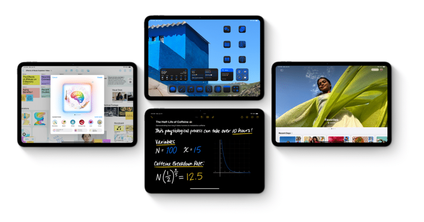 iPads showcasing iPadOS features.