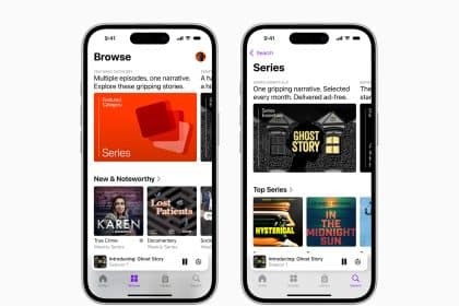 Apple Podcasts app showcasing the new Top Series.