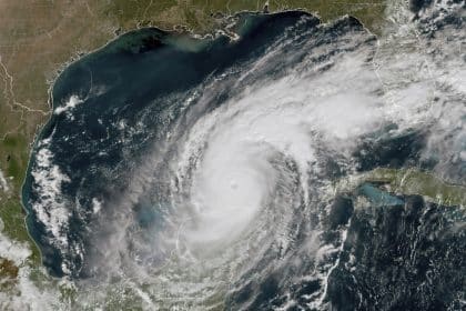 Satellite image of Hurricane Milton over the Gulf of Mexico.