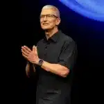 Tim Cook speaking at an event.