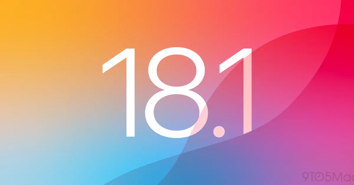 iOS 18.1 logo on a colorful background.