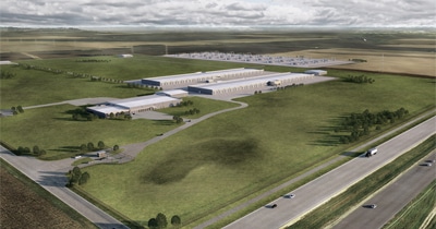 Aerial view of Apple’s data center in Iowa.