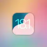 iOS 18.1 logo on a colourful background.