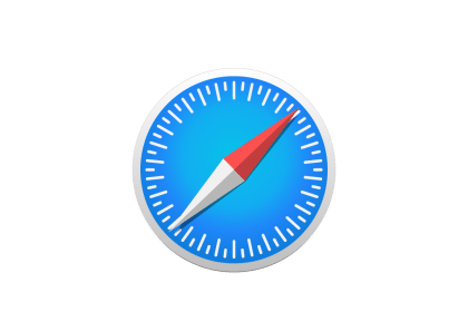 Safari browser icon with a blue compass design.