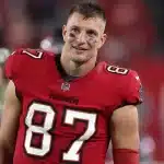 Rob Gronkowski in Buccaneers jersey.