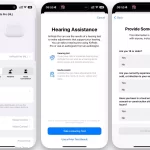 AirPods Pro hearing test interface on iPhone settings.