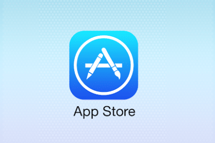 App Store logo on a gradient background.