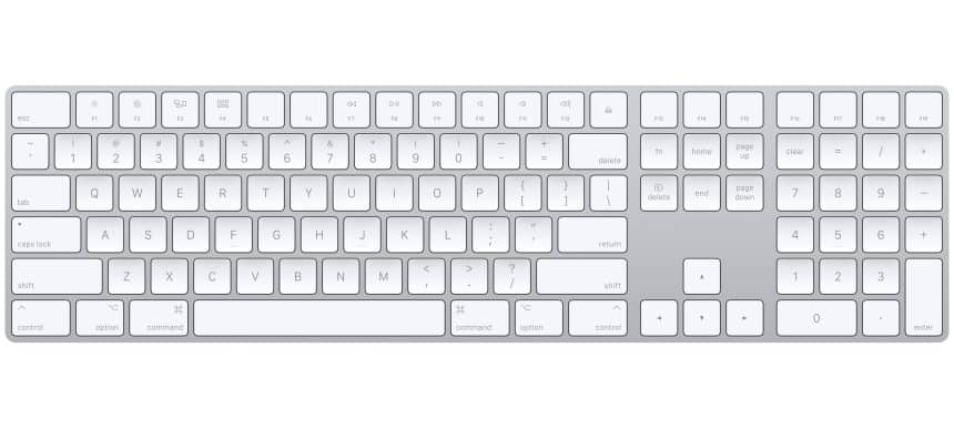 Apple Magic Keyboard with numeric keypad.