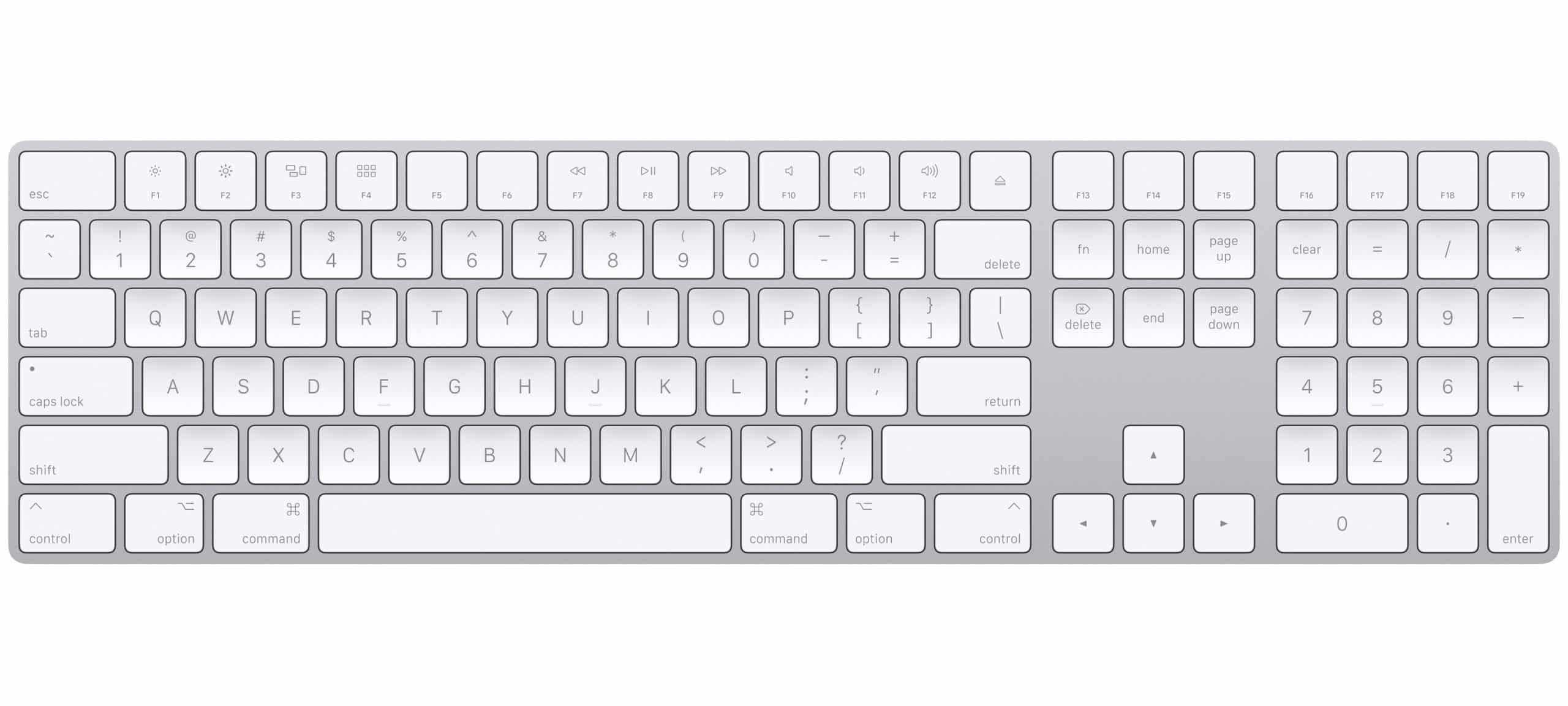 Apple Magic Keyboard with numeric keypad.