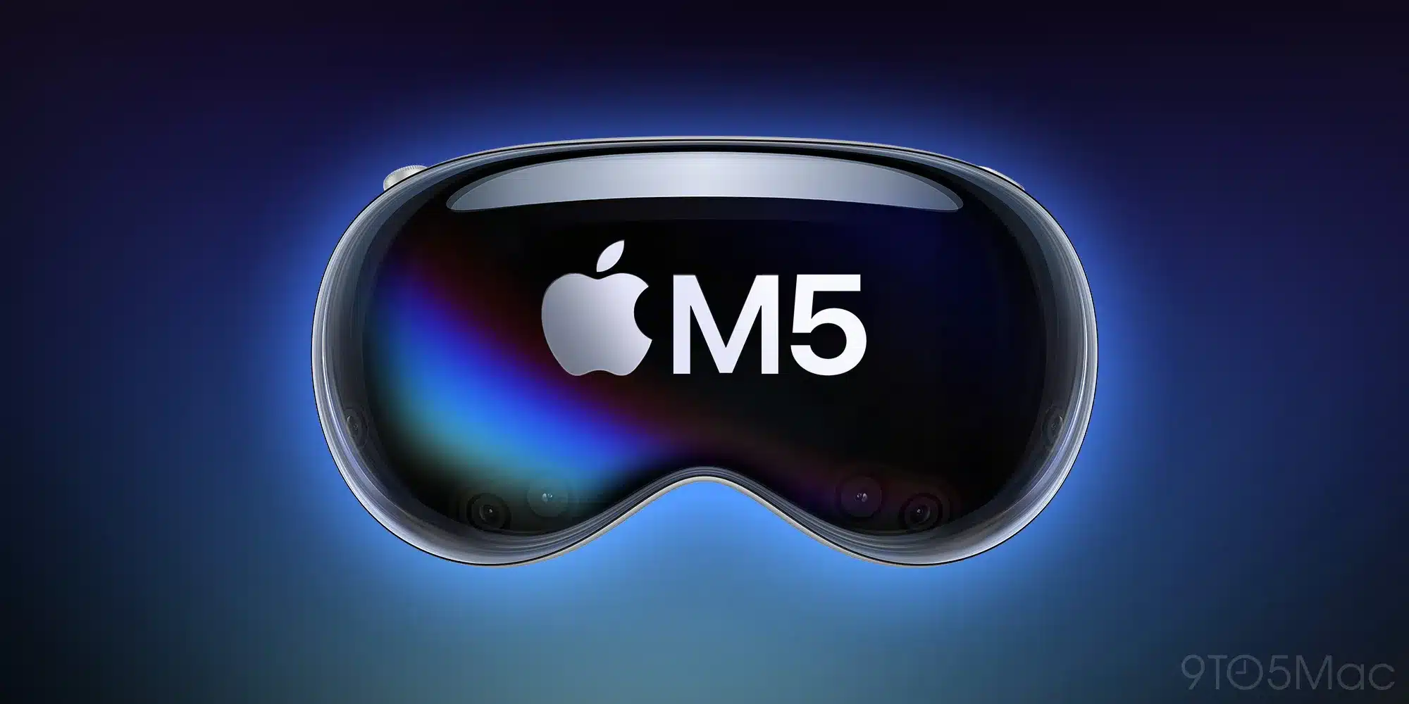 Apple Vision Pro headset with M5 logo displayed.