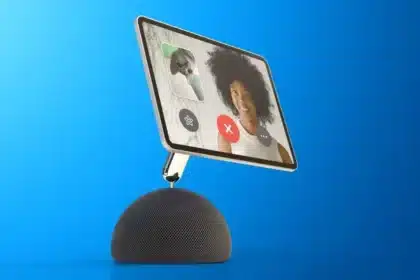 Smart display showing a video call.