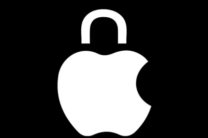 Apple logo with a padlock symbol.