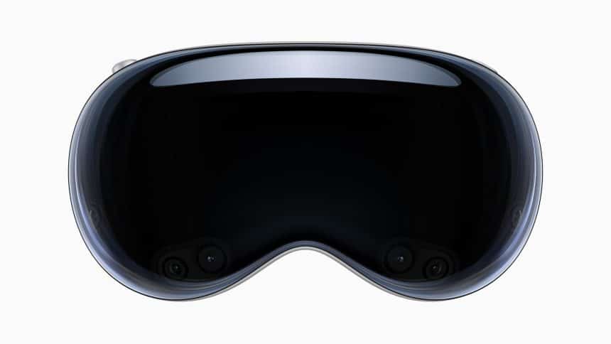 Front view of the Apple Vision Pro headset.