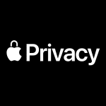 Apple Privacy logo on a black background.