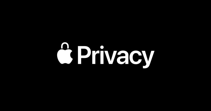 Apple Privacy logo on a black background.