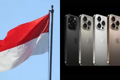 Indonesian flag and iPhone models.