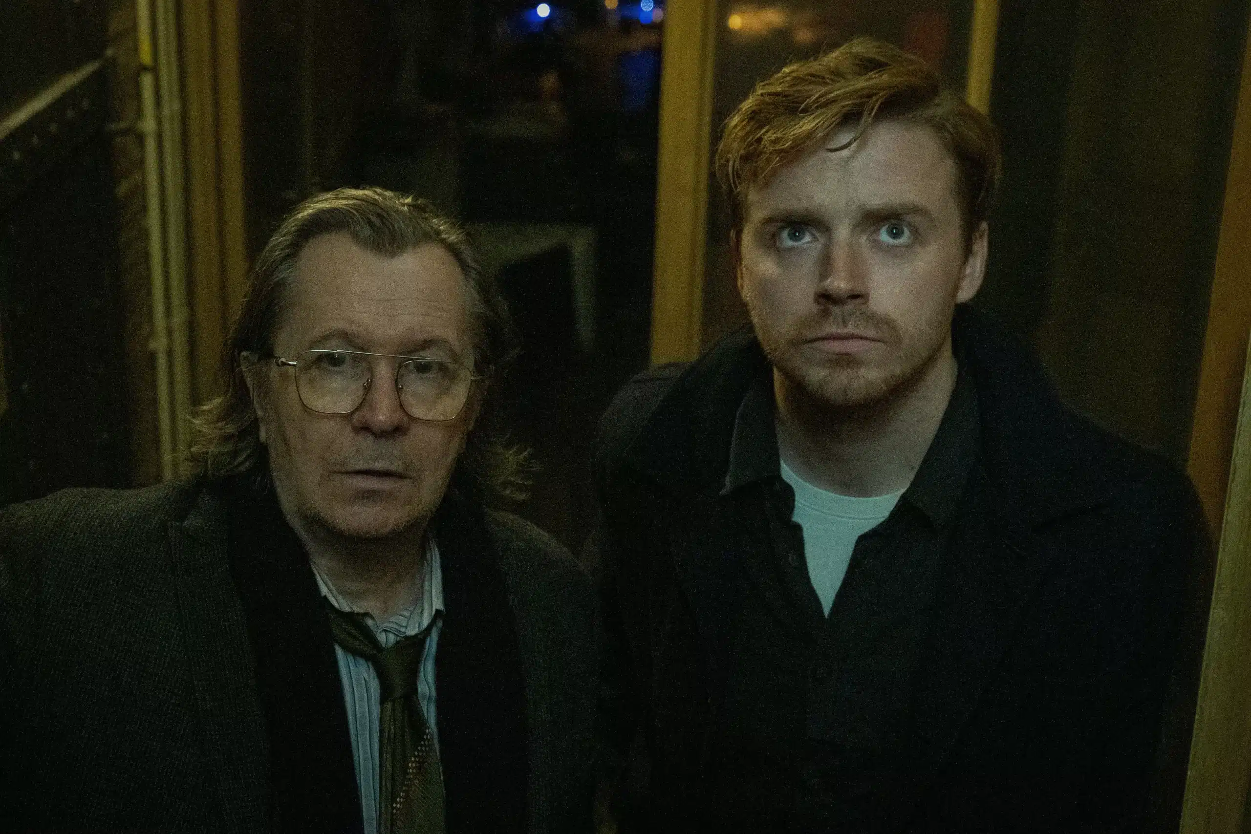 Gary Oldman and Jack Lowden in "Slow Horses."