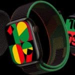 Apple's Black Unity Watch Bands featuring Pan-African-inspired designs.