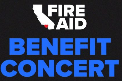 FireAid Benefit Concert logo promoting wildfire relief efforts in California.