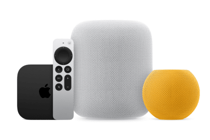 Apple Home devices including HomePod and Apple TV.